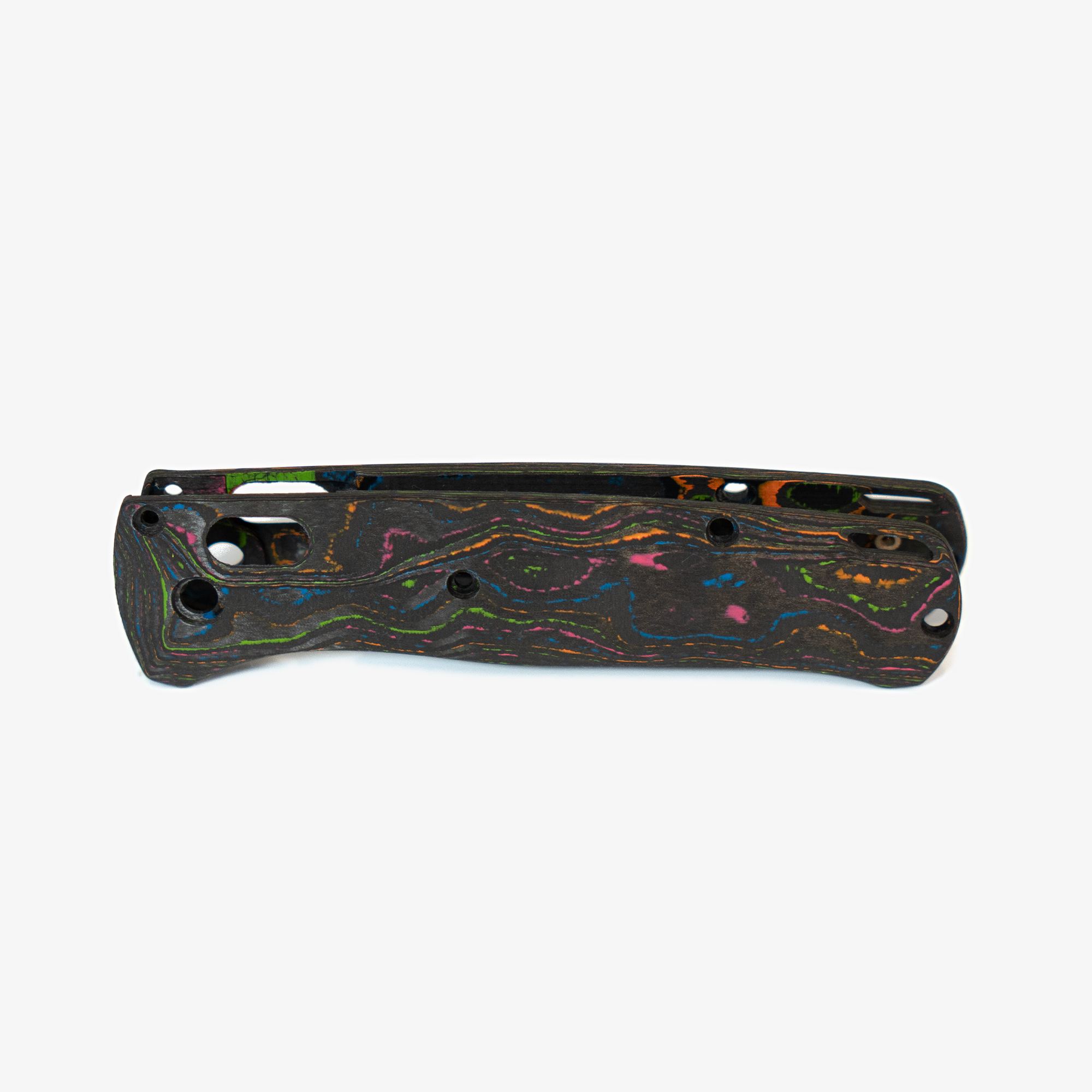 Crossfade Scales for Benchmade Bugout Knife - Rockin 80s Camo Carbon-Rockin 80s