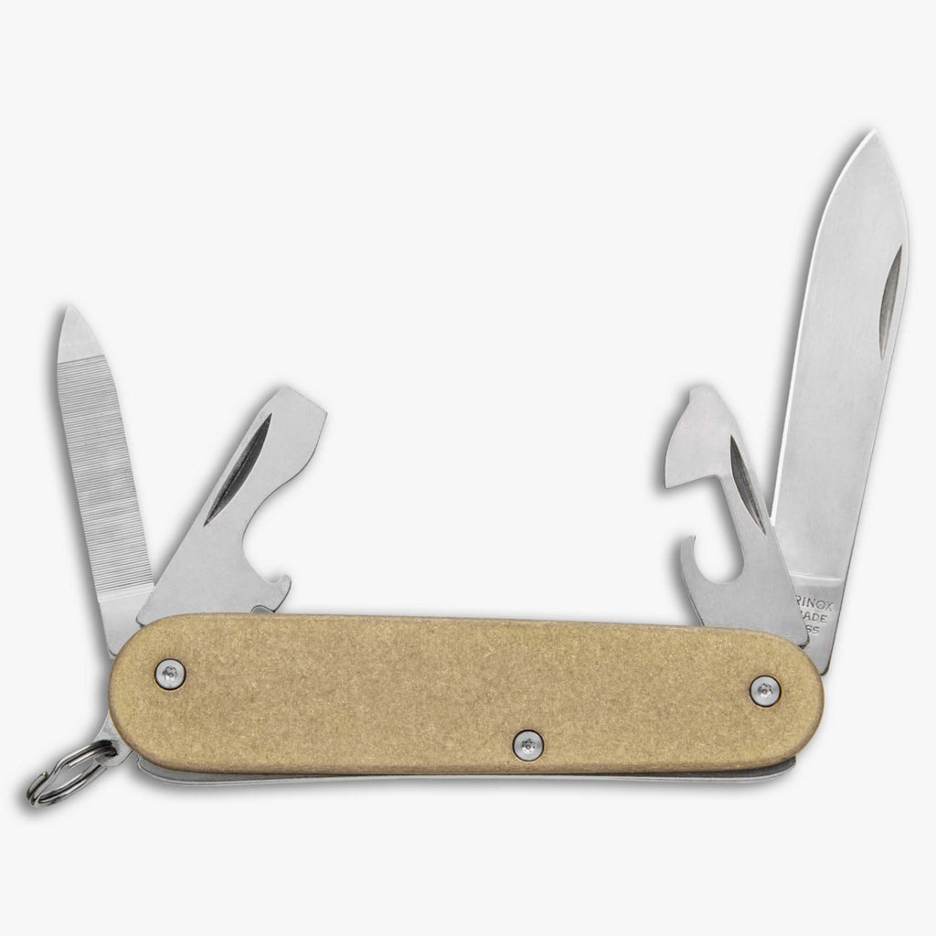 Victorinox Swiss Army Cadet Knife w/Flat Brass Scales & Titanium